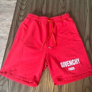 Red givenchy athletic shorts